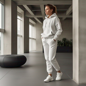 Entrenamiento deportivo y Jogging Chándal Damas Venta al por mayor Jogger Set Personalizado Sudadera con capucha Pantalones de chándal Dos piezas Mujeres - Product Image 2