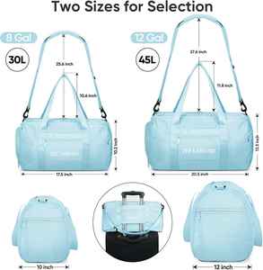 <b>Extra</b> <b>Large</b> Foldable Nylon Duffel <b>Bag</b> for Travel/<b>Storage</b> with Zippered Pockets - Product Image 3