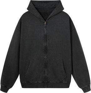 Sweat à capuche surdimensionné délavé à l'acide pull en coton lourd Streetwear sweat à capuche décontracté pour tenue quotidienne - Product Image 1