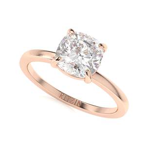 Bague de fiançailles solitaire en diamant taillé coussin pour femme - Product Image 5