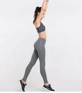 Pantalon de Yoga à séchage rapide taille haute pour femmes motif solide Spandex/Nylon Leggings de sport grande taille fermeture éclair poche taille pantalon - Product Image 1