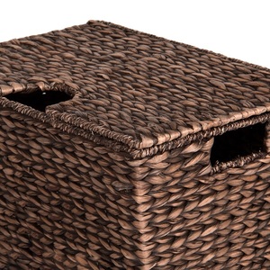 Panier de rangement de jacinthe d'eau d'herbe de mer d'usine panier de rangement en osier organisateur de maison boîte de rangement panier d'armoire utilitaire - Product Image 4