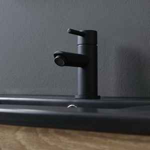 Matte <b>Black</b> 60cm Natural Oak Wall-Hung <b>Bathroom</b> Vanity <b>Unit</b> with Sink Shanghai Product Category Basins - Product Image 3