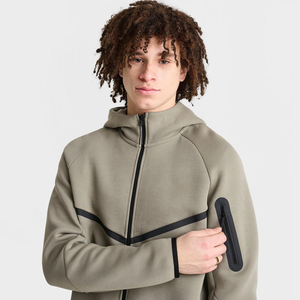 Sweat à capuche avec fermeture éclair Design de blocage des couleurs Sweat à capuche de mode urbaine avec pull à capuche de coupe surdimensionnée pour vêtements décontractés et de salon - Product Image 5