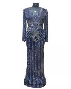 Vestido de Sirena Elegante Personalizado con Bordado Completo a Mano con Cuentas, Vestido de Malla Transpirable para Fiesta o Ocasión Especial - Product Image 3