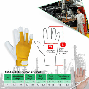 Guantes de Trabajo de Piel de Cabra, Resistentes, de Alta Calidad, Resistentes a la Abrasión, Suaves y Cómodos, para Actividades al Aire Libre - Product Image 6