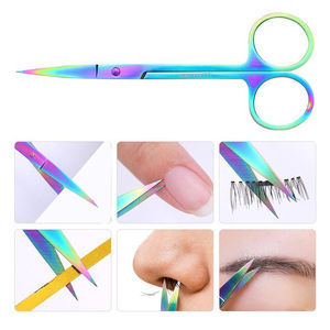 Ciseaux à cuticules courbes en acier inoxydable multicolores compacts, trou carré, poignée antidérapante pour les kits de soins des ongles de voyage, salon - Product Image 6