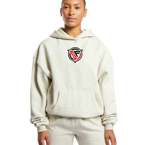 Women Custom Winter Front Logo Plush Hooded <b>Printed</b> Long Sleeved Oversized Hoodies 100% Cotton Fleece Streetwear - Product Image 4