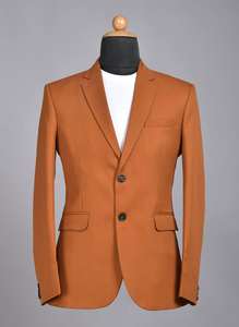 Blazer Clásico Naranja de Poliéster y Algodón Más Vendido, Blazer Moderno de Dos Botones para Profesionales a Precio de Descuento - Product Image 4