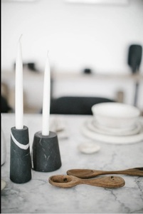 Bougeoir en marbre noir superfin Bougeoir décoratif nouveau design fabriqué à la main pour l'éclairage de Noël - Product Image 3
