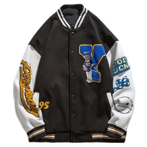 Vente en gros de veste Letterman universitaire vintage avec logo personnalisé, broderie en chenille, quantité minimale de commande bas, tissu laine d'hiver, toile, manches en cuir - Product Image 3