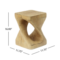 Table d'appoint en MGO à grain de bois torsadé, sans assemblage, pour intérieur et extérieur