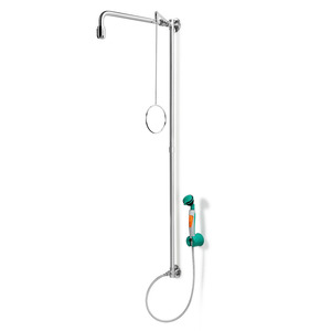 Doccia corpo con doccia a mano, 1 soffione, acciaio inossidabile, montaggio a parete, BR 863095, DVGW - Product Image 1