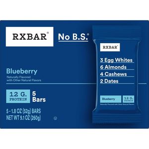 RXBAR Protein <b>Bars</b>, 12g Protein, Gluten Free Snacks, Blueberry (6 Boxes, 30 <b>Bars</b>) - Product Image 2