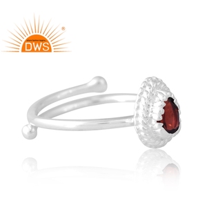 Anillo de piedras preciosas de granate Natural de plata de diseño caliente joyería personalizada para mujer regalo para ella - Product Image 4