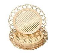 Vente en gros Meilleur prix Set de table en rotin en forme de fleur Set de table en rotin suspendu Décoration murale Plaques de présentation en rotin
