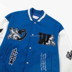 เสื้อแจ็คเก็ตบอมเบอร์ผ้าวูลสำหรับผู้ชายเสื้อคลุมปักลายสไตล์เลตเตอร์แมนมหาวิทยาลัยเสื้อเบสบอลแนวสตรีทเสื้อโค้ทแบบ100% - Product Image 4