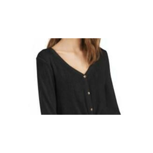 Hippie Rose Top da Ufficio da Donna, Top in Raso Lavorato a Maglia con Bottoni Frontali e Ricami, Taglia XS, Nero - Product Image 2