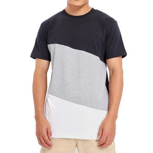 Camiseta de Punto con Bloques de Color Estilo Urbano para Hombre, Corte Regular, Tacto Suave, Transpirable, Ecológica, Uso Diario Informal, Minimalista - Product Image 3