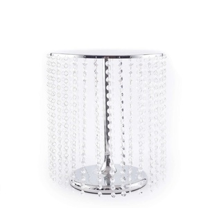 Stainless Steel And <b>Crystals</b> Elegant And Sturdy Metal Cake <b>Stand</b> Perfect for Weddings, Parties, And Dessert Displays Durable - Product Image 1