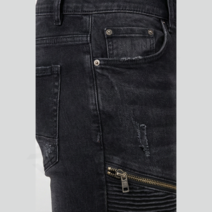 กางเกงยีนส์ทรงตรงเอวสูงแฟชั่นใหม่สำหรับผู้ชาย ล้างสี สไตล์หลวม ขายส่งยอดนิยม ดีไซน์เข้ารูป รับผลิตแบบ OEM จำนวนมาก - Product Image 5