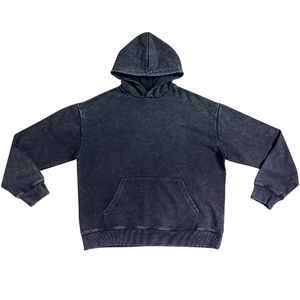 2025, venta al por mayor, Sudadera con capucha lavada con ácido para hombre, informal, de Color sólido, 100% algodón, transpirable y de gran tamaño, sudaderas con capucha para hombre - Product Image 3