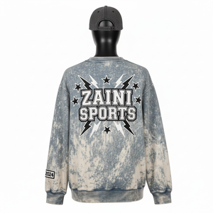 Sudadera para Mujer, Estilo Vintage, Lavado Desgastado, Azul Beige, Algodón, Corte Holgado, Logotipo Personalizado, Bordado, Impresión, Transpirable - Product Image 2