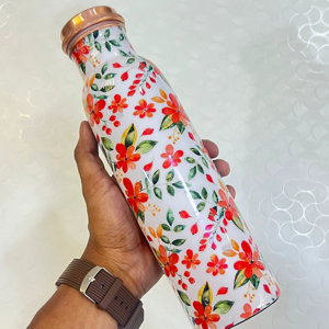 ขวดน้ำทองแดงบริสุทธิ์พร้อมประโยชน์ต่อสุขภาพของโยคะอายุรเวทประโยชน์ต่อสุขภาพ | ขวดน้ำทองแดงเคลือบเงาพร้อมอายุรเวท - Product Image 1