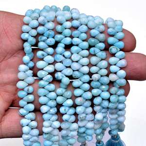 ลูกปัดอัญมณีทรงหยดน้ำแร่ลาริมาร์ธรรมชาติขนาด7x4มม. ลูกปัดหลวมสำหรับทำเครื่องประดับ - Product Image 6