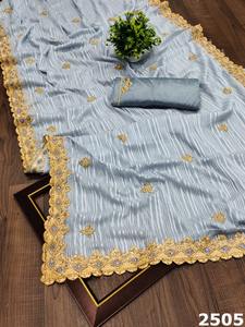 Saree-mejor bordado de seda de alta calidad, Saree de algodón, oferta, proveedor de la India - Product Image 5