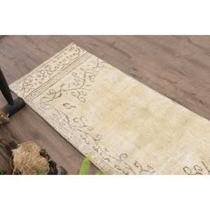 พรมวิ่งสไตล์ตุรกี ขนาด 1.9x5.7 ฟุต พรมวินเทจ พรมขนสัตว์สีเบจ - Product Image 5