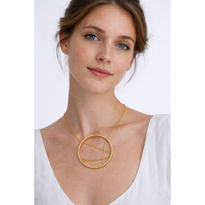 Handmade Brass <b>Necklaces</b> with Gold Plating Geometric and Classic Style Featuring Diamonds Pearls Emotions for Wedding Gift - Product Image 1