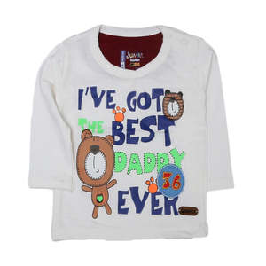 Newborn Boys Full Sleeves T-Shirt - White - Product Image 1
