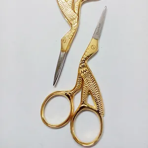 Stork Embroidery Scissors And Cross Stitch Sewing Bird Small Tool Scissor Gold Plated Sharp Blade