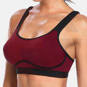 Produit chaud haut pour Impact soutien Fitness sport soutien-gorge pour Yoga Gym entraînement sans couture rembourré avant Logo maille décoration grande taille - Product Image 4