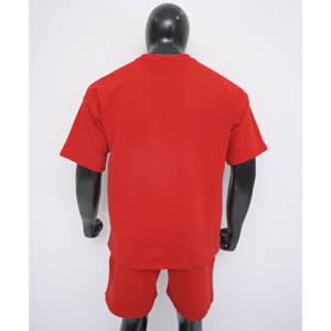 Vêtements de sport pour hommes 100% coton-Survêtement polaire Logo personnalisé respirant broderie 3D manches courtes grande taille été Vente en gros - Product Image 5