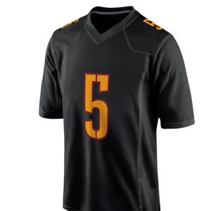 Maillot de football américain personnalisé noir, qualité supérieure, respirant, léger, évacuant l'humidité, durable, vêtements d'équipe - Product Image 1