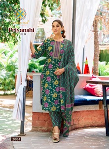 Dupatta อินเดียปากีสถานการออกแบบเสื้อผ้าสำหรับสุภาพสตรีพิเศษผ้าฝ้ายพิมพ์ลายปักใส่ทำงาน - Product Image 5