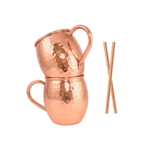 Tasse Mule de Moscou en cuivre martelé fini avec verre à liqueur pour boisson froide bière vin boire utilisation hôtel décor à la maison ensemble de 4 pièces - Product Image 4