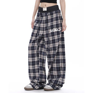 Trending Women's Autumn Patchwork Mid <b>Waist</b> Eco-Friendly Breathable <b>Trouser</b> <b>Elastic</b> <b>Waist</b> Closure Casual Style Flat Pants - Product Image 2