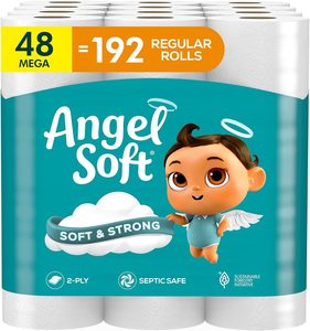 Papier toilette Angel Soft, 48 rouleaux méga = 192 rouleaux standard, papier toilette doux et résistant - Product Image 3