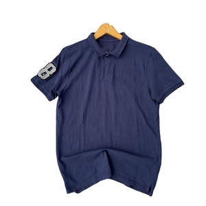 Camiseta polo azul marino de piqué de algodón premium de 220 GSM, suave y transpirable, con logotipo bordado personalizado, camisetas polo de algodón para mujer - Product Image 1