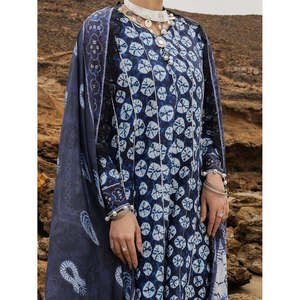 <b>Blue</b> 2 Piece Unstitched <b>Women's</b> Lawn Suit Pakistani Salwar Kameez Ethnic Wear with Digital Print for Summer 2026 - Product Image 4