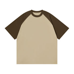 Alta calidad verano 230gsm 100% algodón personalizado hombres camiseta insertar manga de gran tamaño choque manga corta Camiseta para hombres - Product Image 1