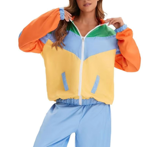 Tracksuit Women 2 Piece windbreak women set Lightweight Windbreaker Zipper Jacket <b>Crop</b> Top <b>Pants</b> Set Easy Wear Tracksuit - Product Image 4