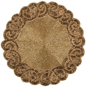 Prix ​​bas 100% fait main Écologique Durable Style vintage Rond Placemat en perles pour la maison et les mariages - Product Image 1