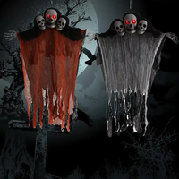 NED N28 Ensemble de figurines animatroniques en plastique durable, fantôme féminin articulé et zombie réaliste, pour décoration intérieure d'Halloween