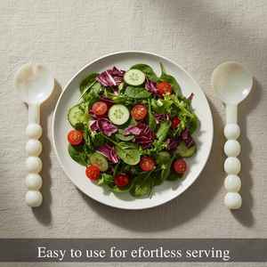 Juego de Cubiertos de Resina Modernos para Ensalada, Cuchara y Tenedor Decorativos, Utensilios de Servir Hechos a Mano para Cocina, Fiestas, Ecológicos - Product Image 3