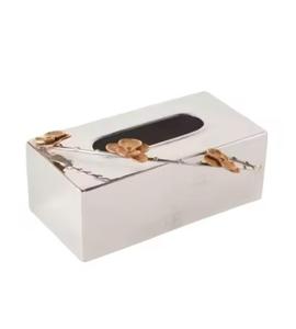 Boîte à serviettes en métal fini argenté dessus de table fantaisie fait à la main élégant élégant vente en gros boîtes à serviettes en métal de luxe au prix le plus bas - Product Image 3