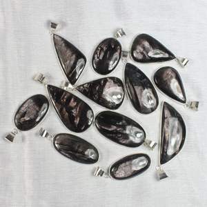 จี้เงินไฮเพอร์สเทนแวววาวขอบสร้อยคออัญมณีไฮเปอร์สีเงินขอบเครื่องประดับจี้ชุบเงินสำหรับผู้หญิง - Product Image 3